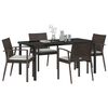 vidaXL Garden Dining Set 5 pcs Brown Poly rattan
