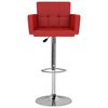 vidaXL Bar Stool Set of 2 Red Faux leather, steel