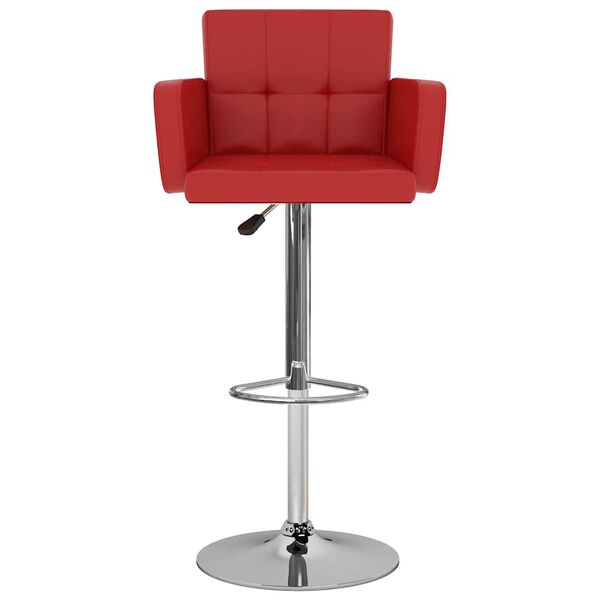 vidaXL Bar Stool Set of 2 Red Faux leather, steel