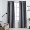 vidaXL Blackout Curtains with Hooks 2 pcs Grey 55.1x96.5"