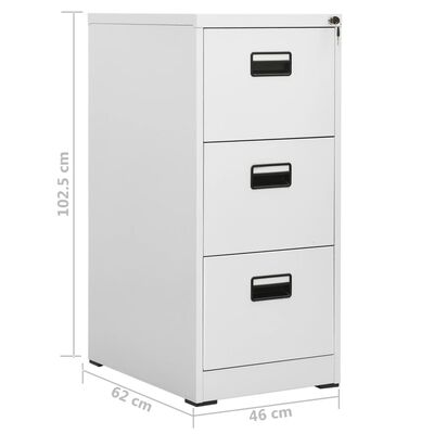 vidaXL Filing Cabinet Light Gray 18.1"x24.4"x40.4" Steel