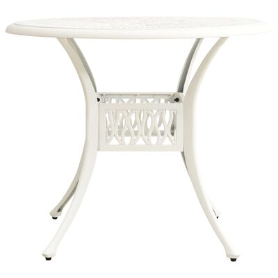 vidaXL Patio Table White 35.4"x35.4"x29.1" Cast Aluminum
