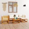 vidaXL Garden Lounge Set Cream Solid acacia wood Standard Modular