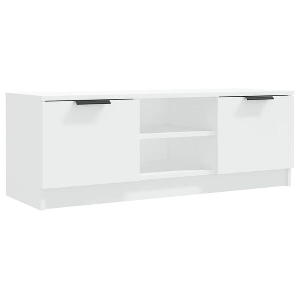 vidaXL TV Cabinet White Engineered wood Medium Shelving TV Cabinet