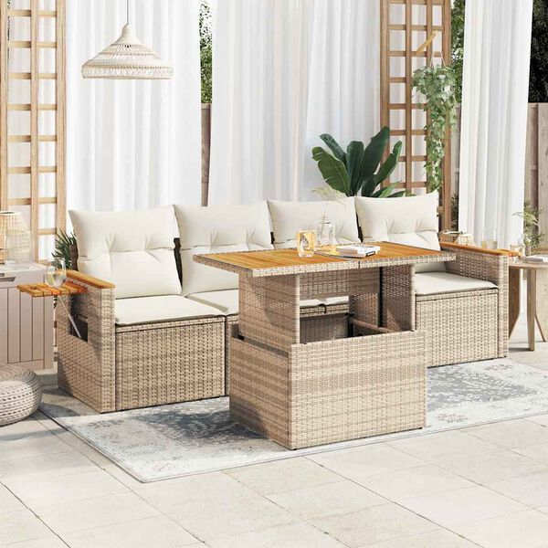 vidaXL Garden Sofa Set Beige