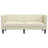 vidaXL Chesterfield Sofa Cream Faux leather, plywood, solid wood 2-Seater