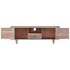 vidaXL TV Cabinet Light grey wood, Brass