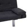 vidaXL Sofa Bed Dark grey Polyester, wood, chrome Large Convertible