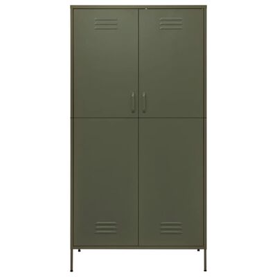 vidaXL Wardrobe Olive Green 35.4"x19.7"x70.9" Steel