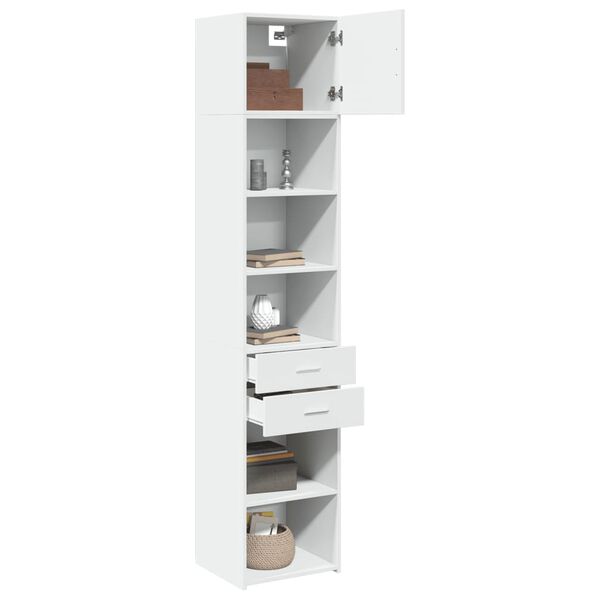 vidaXL Slim Storage Cabinet White Engineered Wood Slim