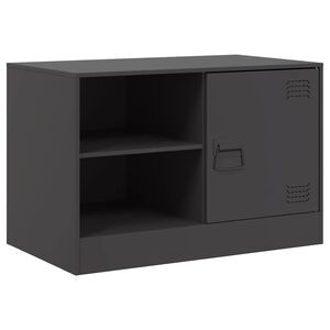 vidaXL TV Cabinet Black Cold-rolled steel 26.4 x 15.4 x 17.3 in Storage