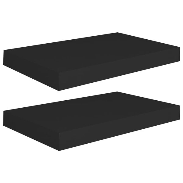 vidaXL Wall Shelf Set of 2 Black Honeycomb MDF, metal Medium