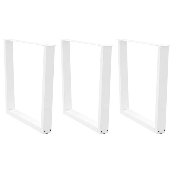 vidaXL Dining Table Leg White Powder-Coated Steel 31.5 x Adjustable Feet