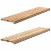 vidaXL Stair Tread Set of 2 Natural Oak Solid Oak Wood 43.3 x 9.8 in