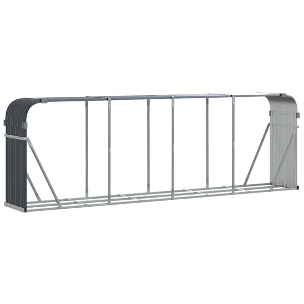 vidaXL Log Holder Anthracite 118.1"x17.7"x39.4" Galvanized Steel