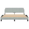 vidaXL Bed Frame Light grey Velvet, Metal, Solid Pine Wood, Plywood Queen