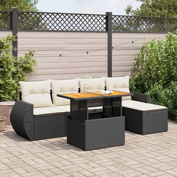 vidaXL Garden Sofa Set Black