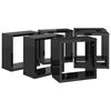 vidaXL Cube Shelf Set of 6 Glossy black Engineered wood Compact