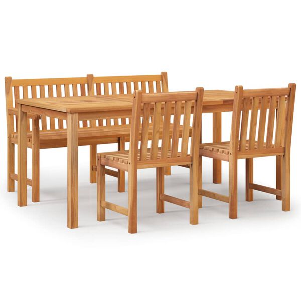vidaXL Garden Dining Set Teak Teak Wood 4 Piece Durable