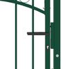 vidaXL Fence Gate with Spikes Steel 39.4x39.4" Green
