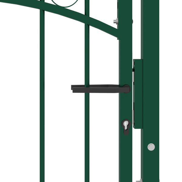 vidaXL Fence Gate with Spikes Steel 39.4x39.4" Green