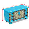 vidaXL Storage Chest Blue Mango wood 31.5 in x 15.7 in x 17.7 in