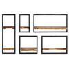 vidaXL Wall Shelf Set Set of 5 Acacia wood brown and black