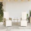 vidaXL Reclining Garden Chair Set of 2 Beige