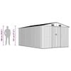 vidaXL Garden Shed Green Galvanized Steel Large Sliding Doors