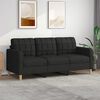 vidaXL 3-seater Sofa Black Fabric (100% polyester), metal, foam