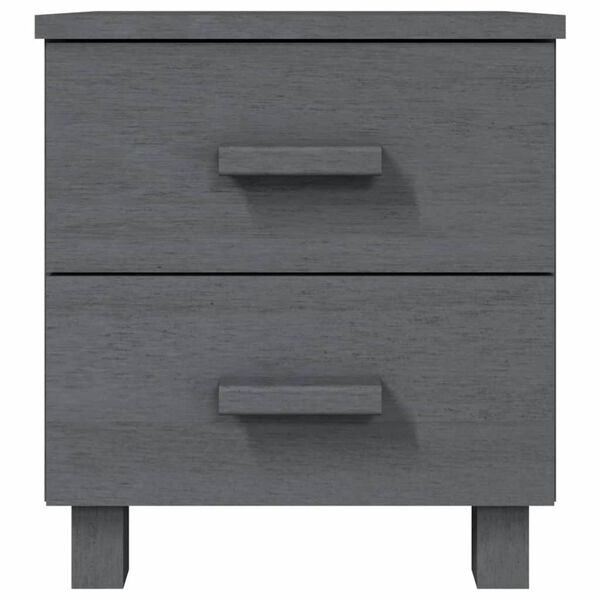 vidaXL Bedside Cabinet Set of 2 Dark Grey Solid Pinewood, MDF