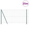 vidaXL Fence with Post Green 3.94 x 82.02 ft Steel