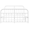 vidaXL Bed Frame White Powder-Coated Steel 55 x 79 in Bed Frame