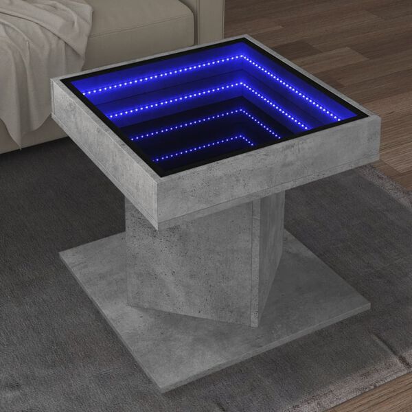 vidaXL Coffee Table Concrete grey Engineered wood, Glass Compact
