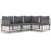 vidaXL Garden Lounge Set Anthracite Poly rattan Medium Modular
