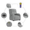 vidaXL Electric Stand Up Massage Recliner Chair Light Grey