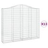 vidaXL Arched Gabion Baskets 13 pcs 78.7x11.8x160/180" Galvanised Iron