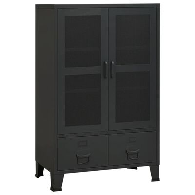 vidaXL Industrial Storage Cabinet Black 27.6"x15.7"x45.3" Metal