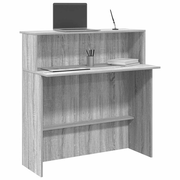 vidaXL Reception Desk Grey Sonoma Engineered wood Standard