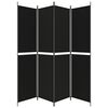 vidaXL 4-Panel Room Divider Black 78.7"x86.6" Fabric