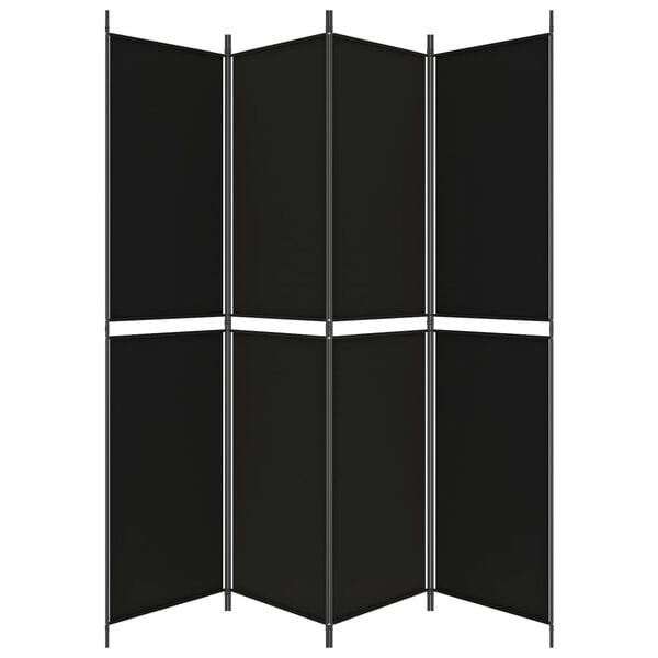 vidaXL 4-Panel Room Divider Black 78.7"x86.6" Fabric