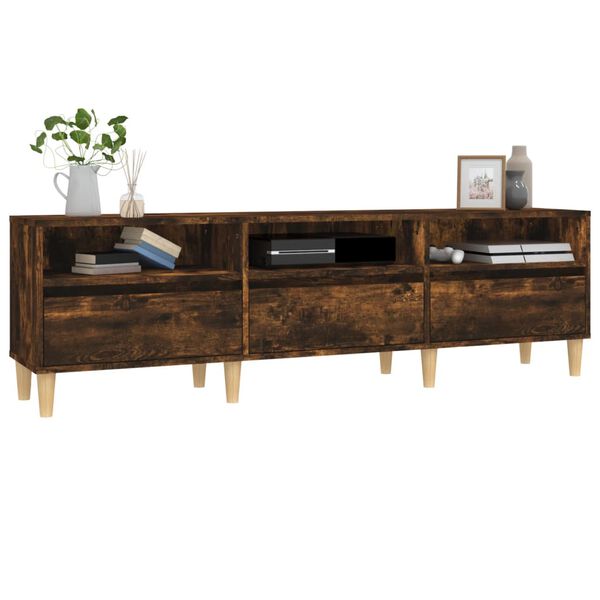 vidaXL TV Cabinet Smoked oak Engineered wood Large TV Cabinet