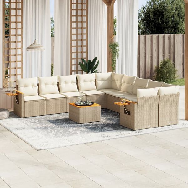 vidaXL Garden Sofa Set Beige