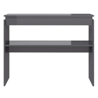 vidaXL Console Table High Gloss Gray 40.2"x11.8"x31.5" Engineered Wood