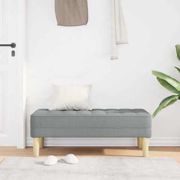 vidaXL Bench Light gray 113 x 57 x 39 cm fabric