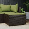 vidaXL Patio Footrest Brown PE rattan, powder-coated steel, polyester