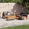 vidaXL Garden Sofa Set Dark grey, Natural wood