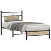 vidaXL Bed Frame Sonoma Oak Engineered wood and steel Twin Bed Frame