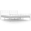 vidaXL Bed Frame White Powder-Coated Steel Double Storage Bed Frame
