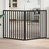 vidaXL Dog Gate Set of 2 Black Poplar wood 63 in long Foldable